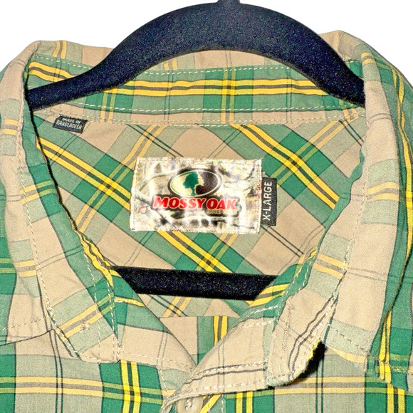 Mossy Oak Sz XL Plaid Button Down Shirt Casual Western Cabincore Classic - Picture 4 of 7